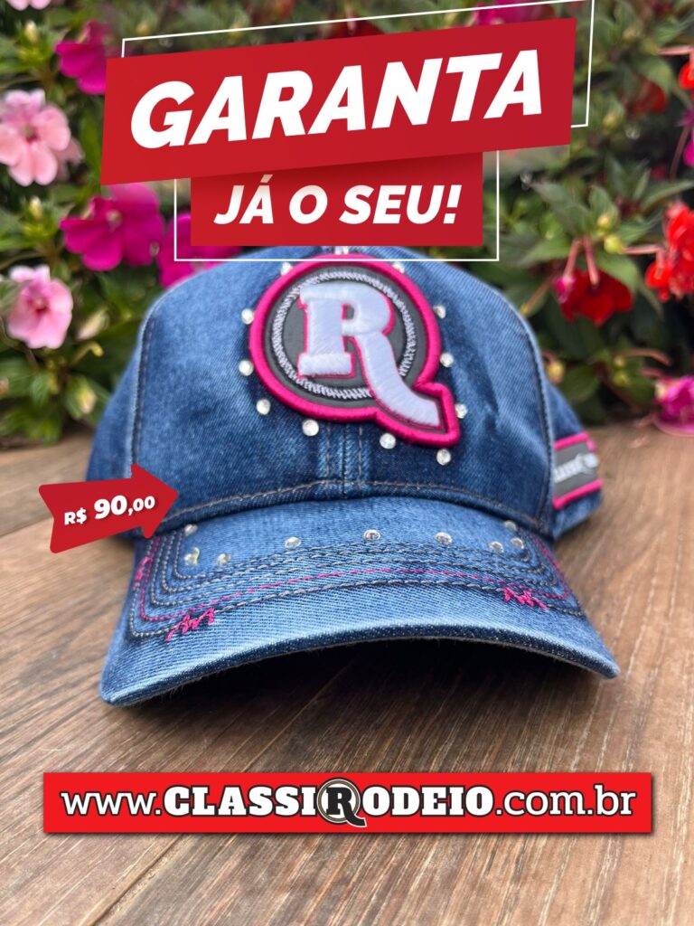 Boné Oficial ClassiRodeios - Emblema - Contorno Rosa